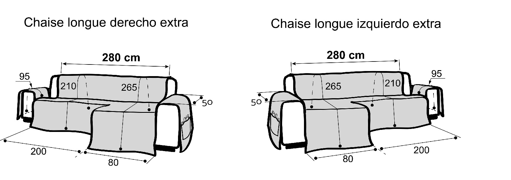 medidas cubre sofa chaiselongue extra nueva textura